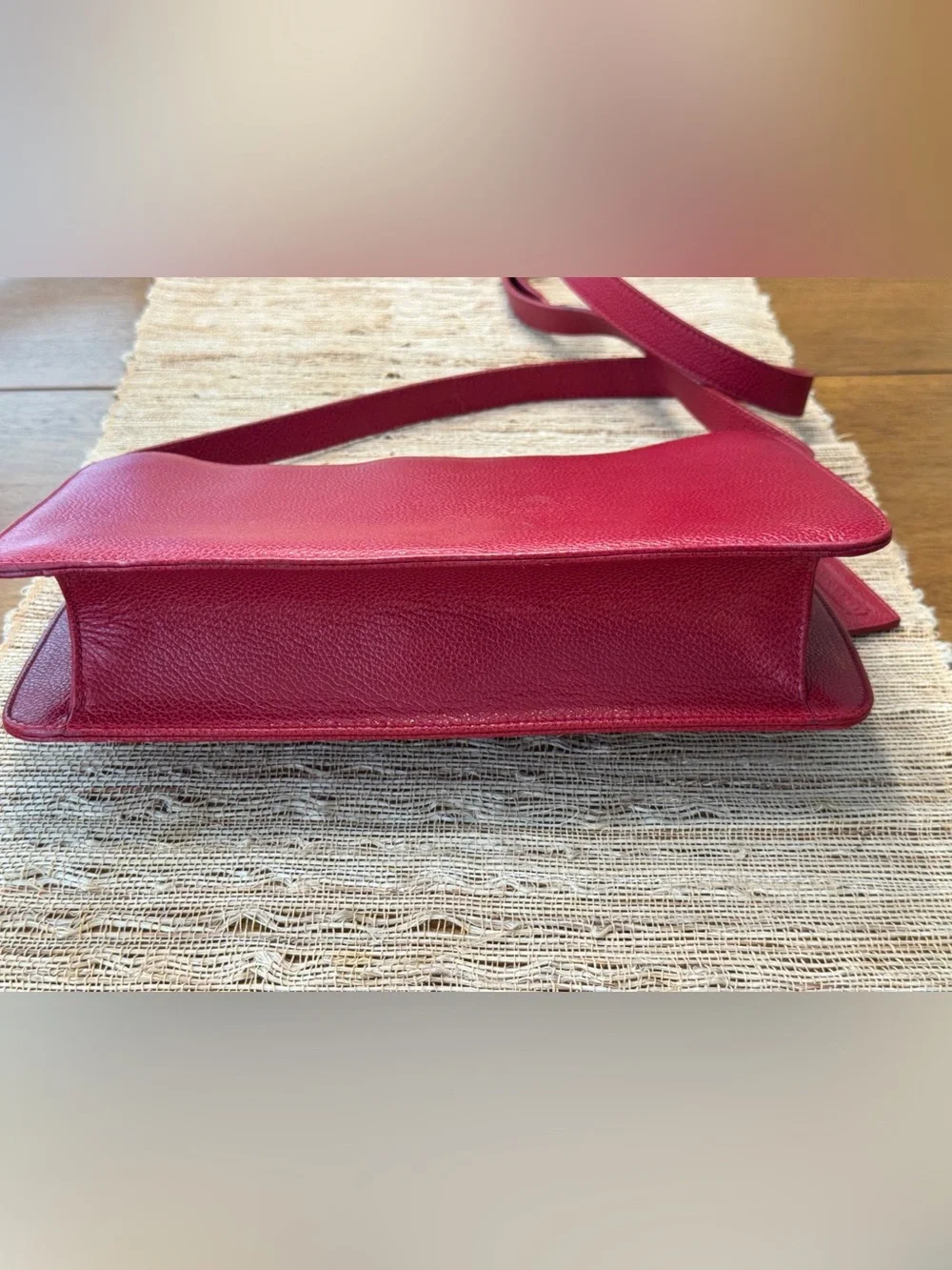 Vintage Coach Made in Italy Red Pebbled Leather Turn Lock Shoulder Bag - Picture 16 of 16